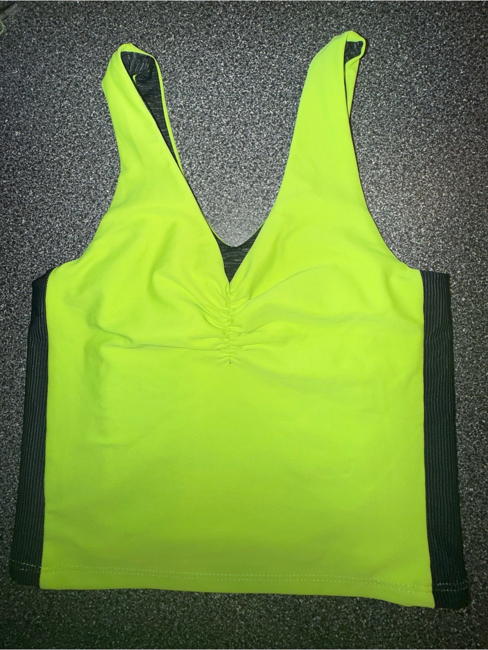 Five Dancewear Neon Green/Black Dance Top Size Petite Adult Small **see below